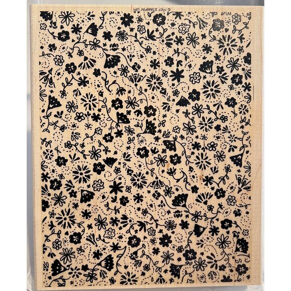 Stampin' Up! Posy Rubber Stamp Floral Pattern Background - Picture 1 of 3
